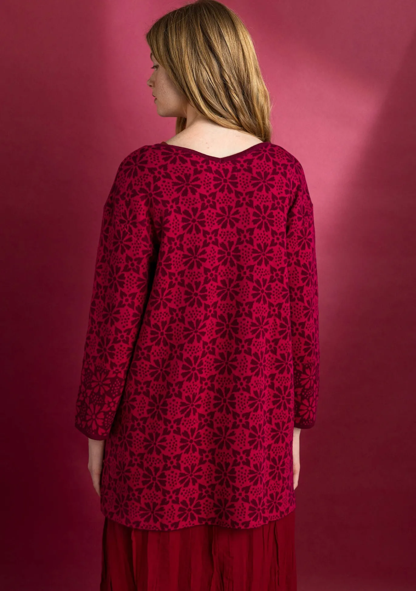 Freja-neuletunika ekopuuvillaa ja kierrätettyä puuvillaa