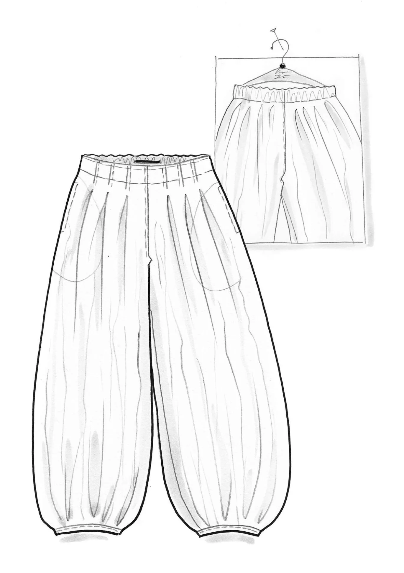 Housut puuvillaa ja silkkiä