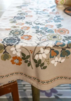 Kaitaliina "Wild rose" pellavaa ja puuvillaa