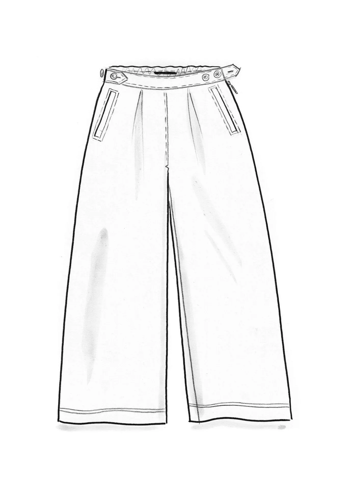 Kangashousut ”Stina” ekopuuvillaa