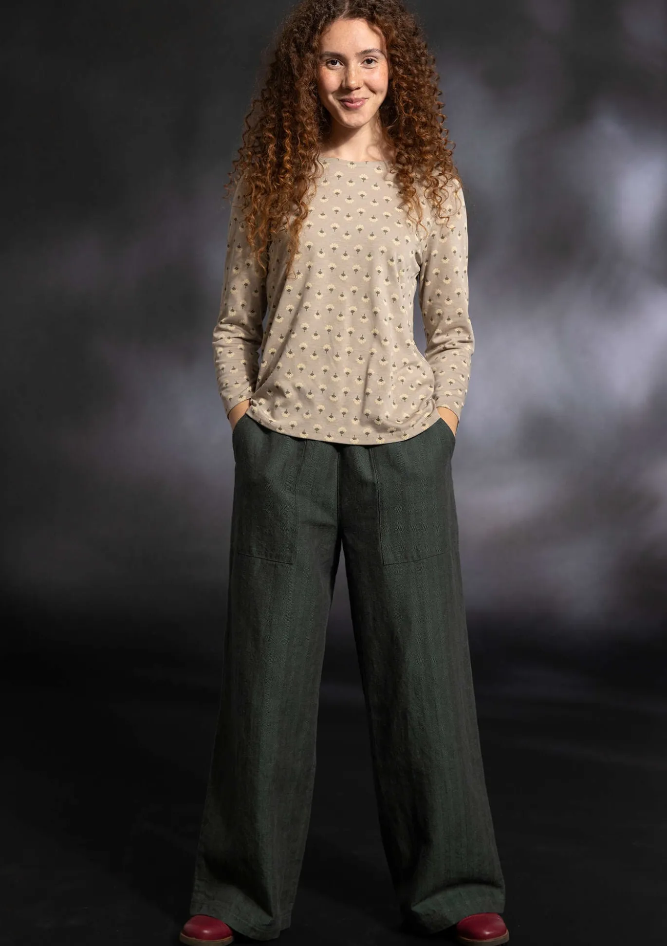 Kangashousut "Woodland" ekopuuvillaa ja pellavaa