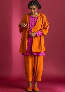 Kangaskimono ekopuuvillaista dobby-kudosta