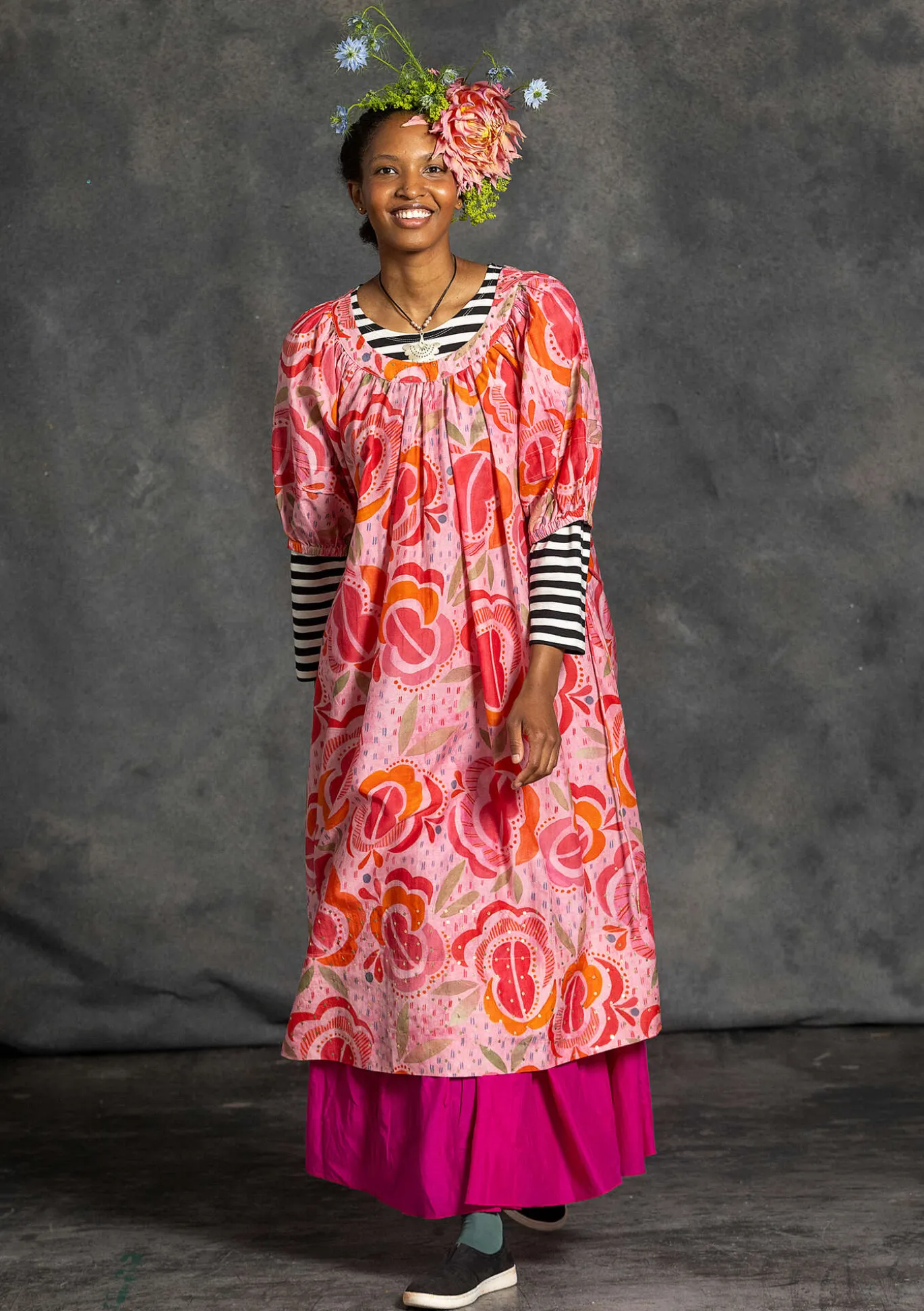 Kangasmekko "Great Rose" ekopuuvillaa ja silkkiä