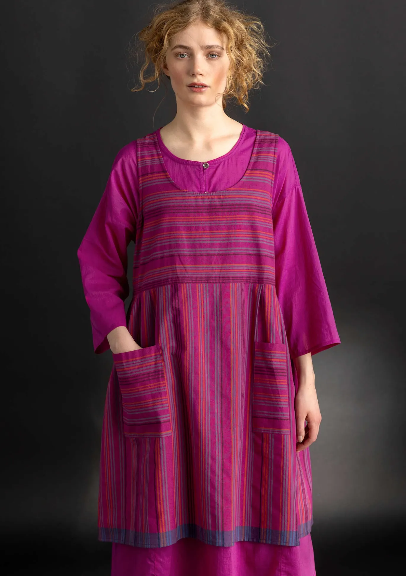 Kankainen liivimekko ”Ava” ekopuuvillaa