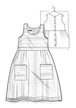 Kankainen liivimekko ”Ava” ekopuuvillaa