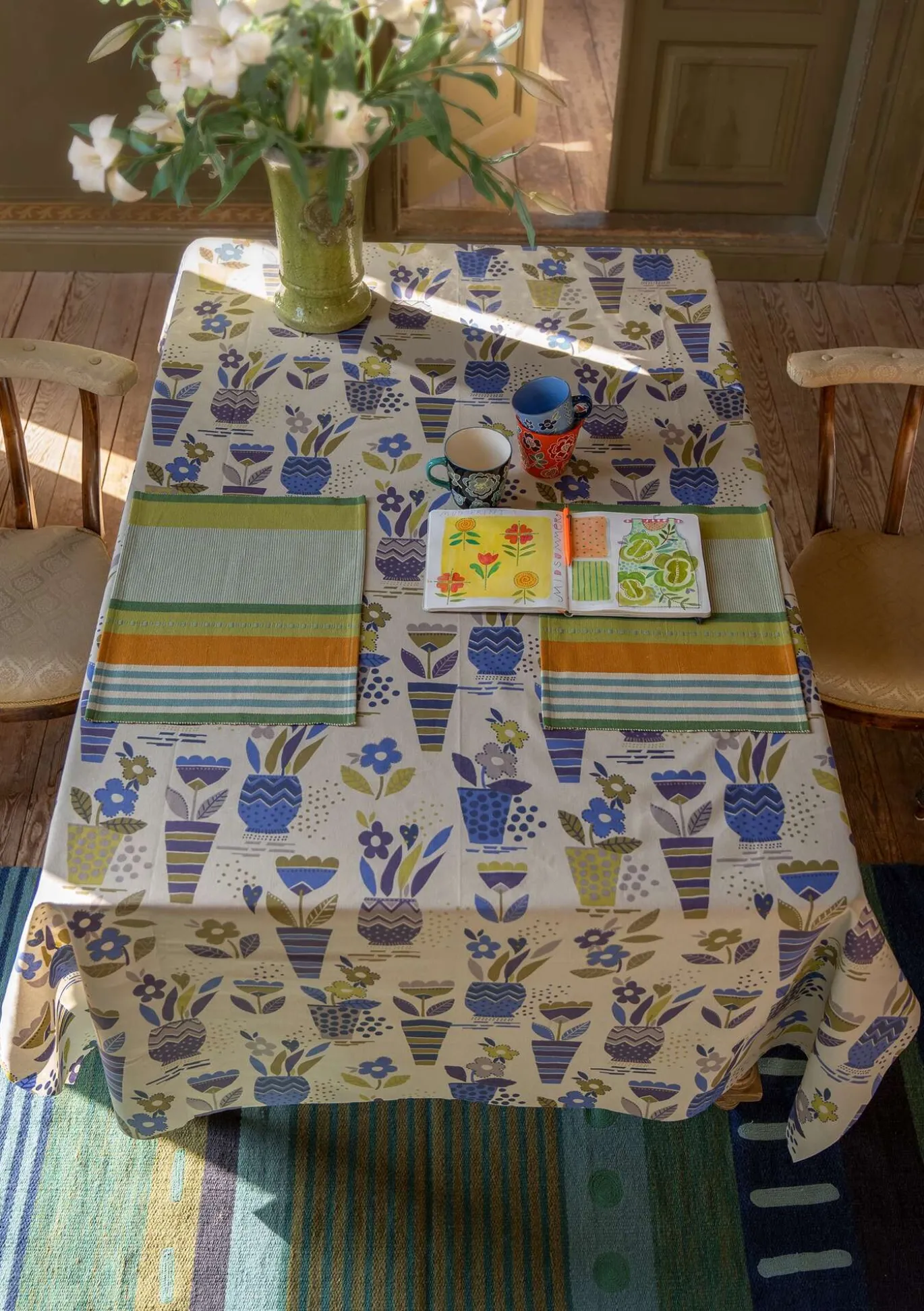 Kerniliina "Flower pots" ekopuuvillaa