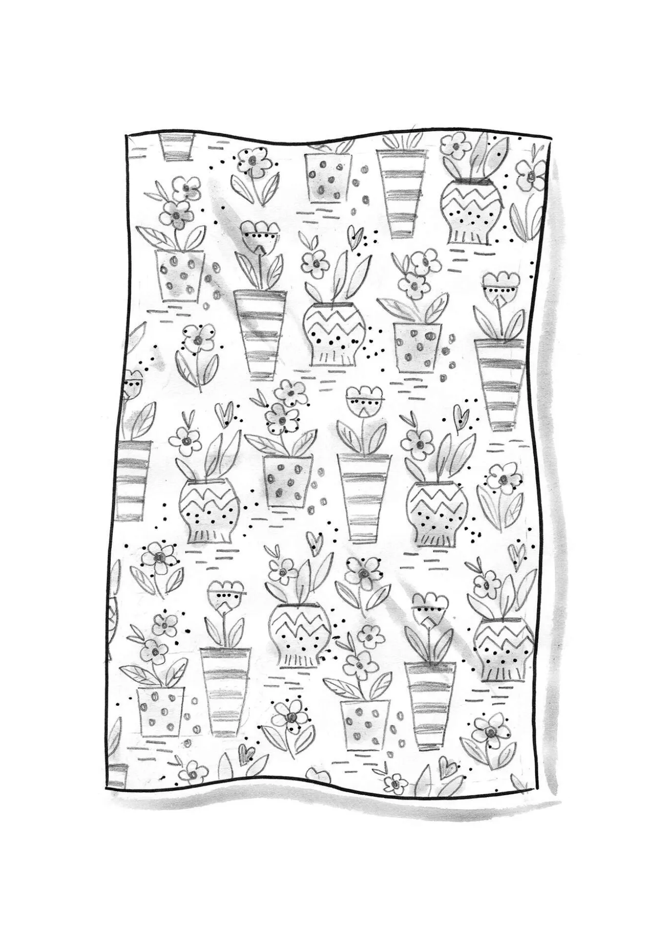 Kerniliina "Flower pots" ekopuuvillaa