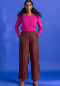 Kudotut twillhousut ekopuuvillaa