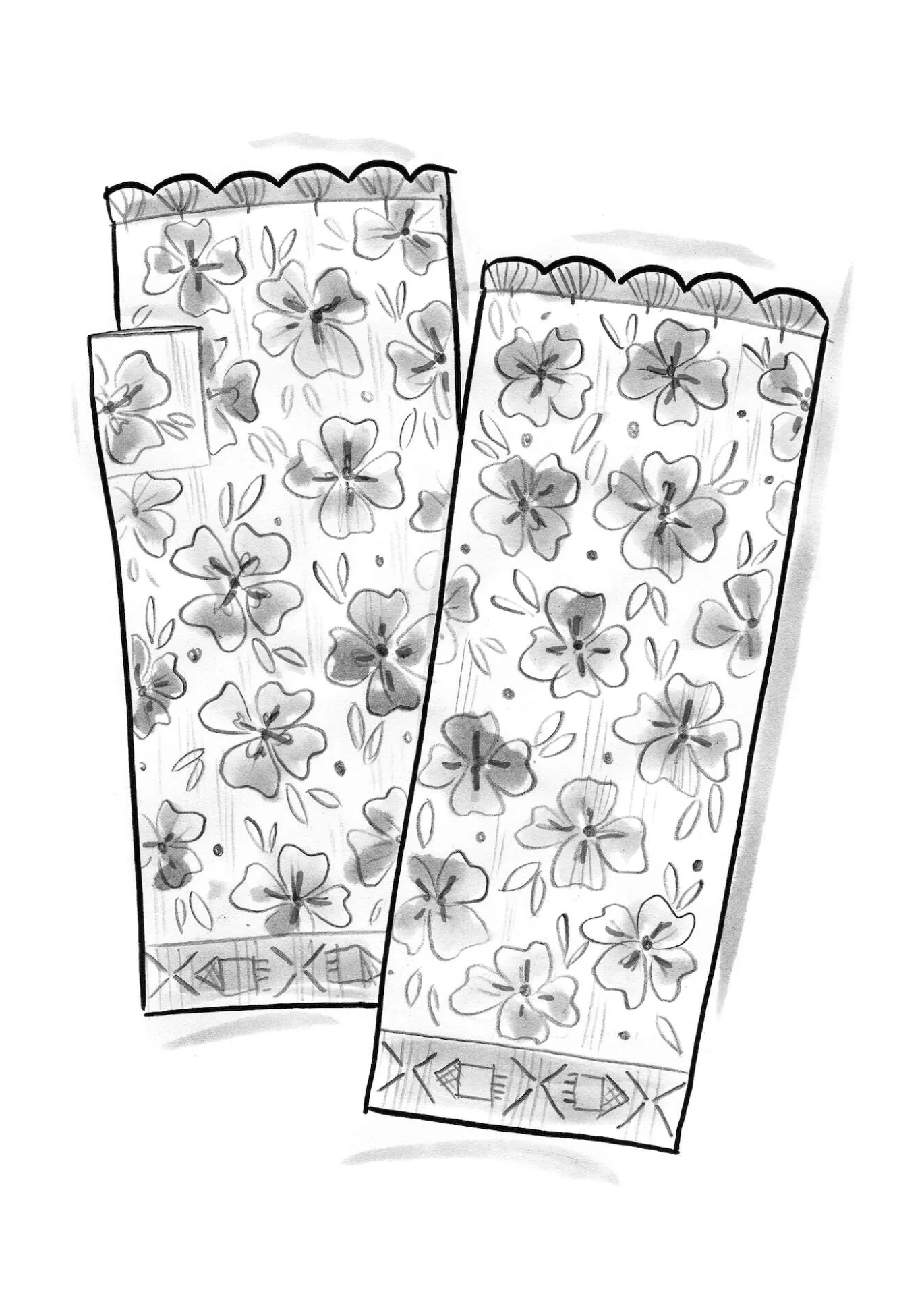 Kynsikkäät "Anemone" ekovillaa