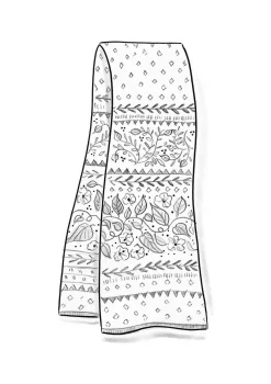 Neulottu kaulaliina ”Borealis” ekologista ja kierrätettyä puuvillaa / villaa