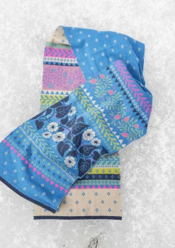 Neulottu kaulaliina ”Borealis” ekologista ja kierrätettyä puuvillaa / villaa