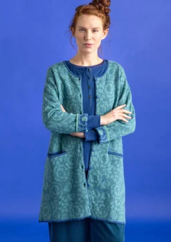 Pitkä neuletakki ”Astrid” ekologista/kierrätettyä puuvillaa