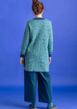 Pitkä neuletakki ”Astrid” ekologista/kierrätettyä puuvillaa