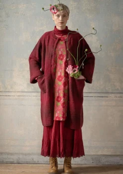 Pitkä neuletakki "Eckerö" space dye -värjättyä villaa