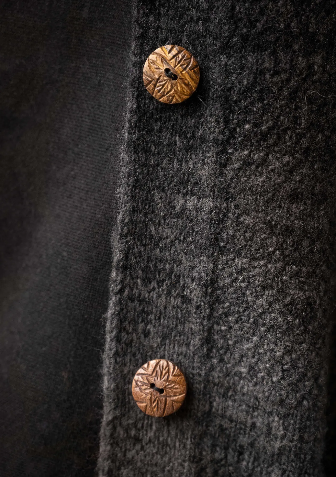 Pitkä neuletakki "Eckerö" space dye -värjättyä villaa