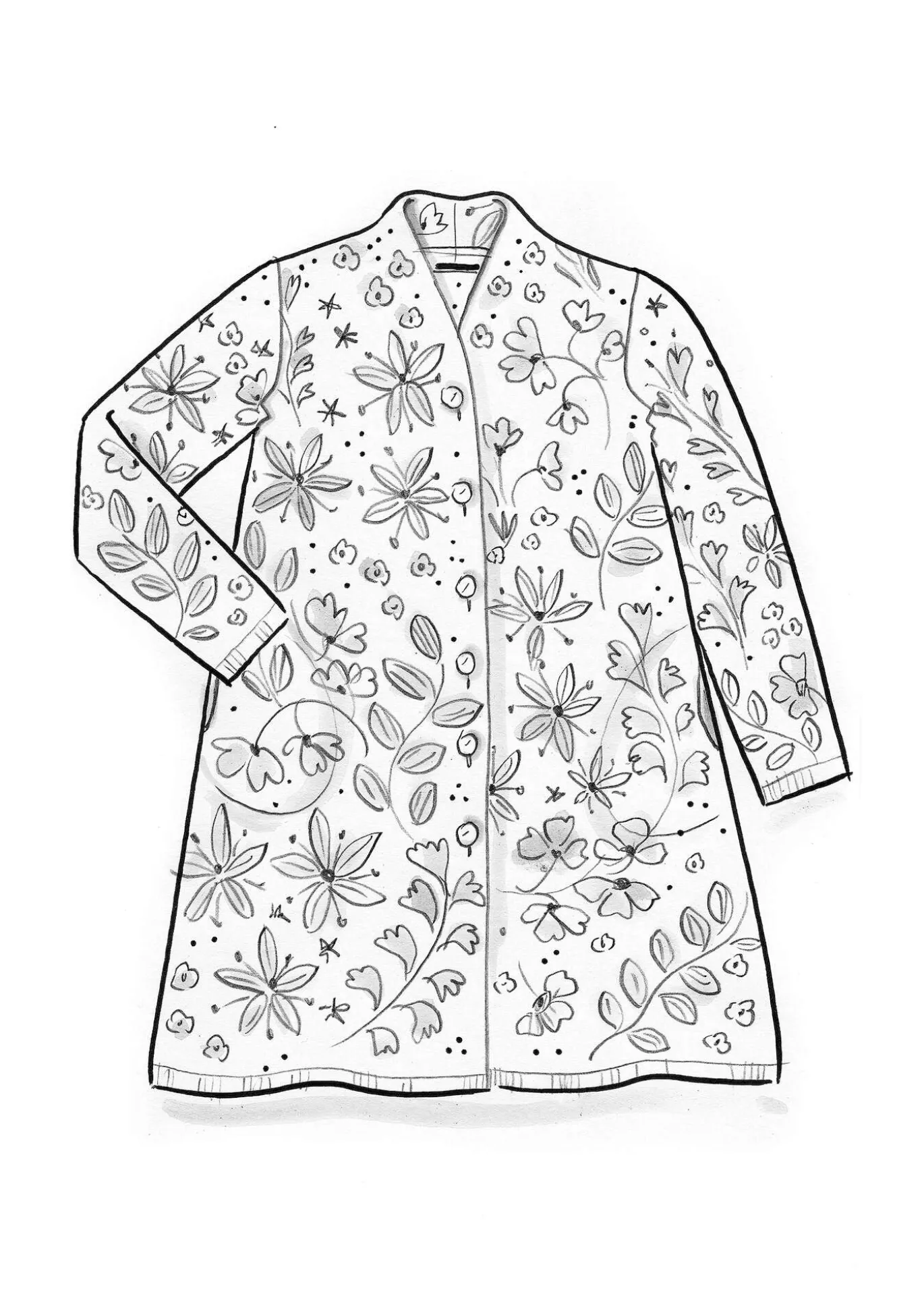 Pitkä neuletakki "Saga" kierrätettyä villaa