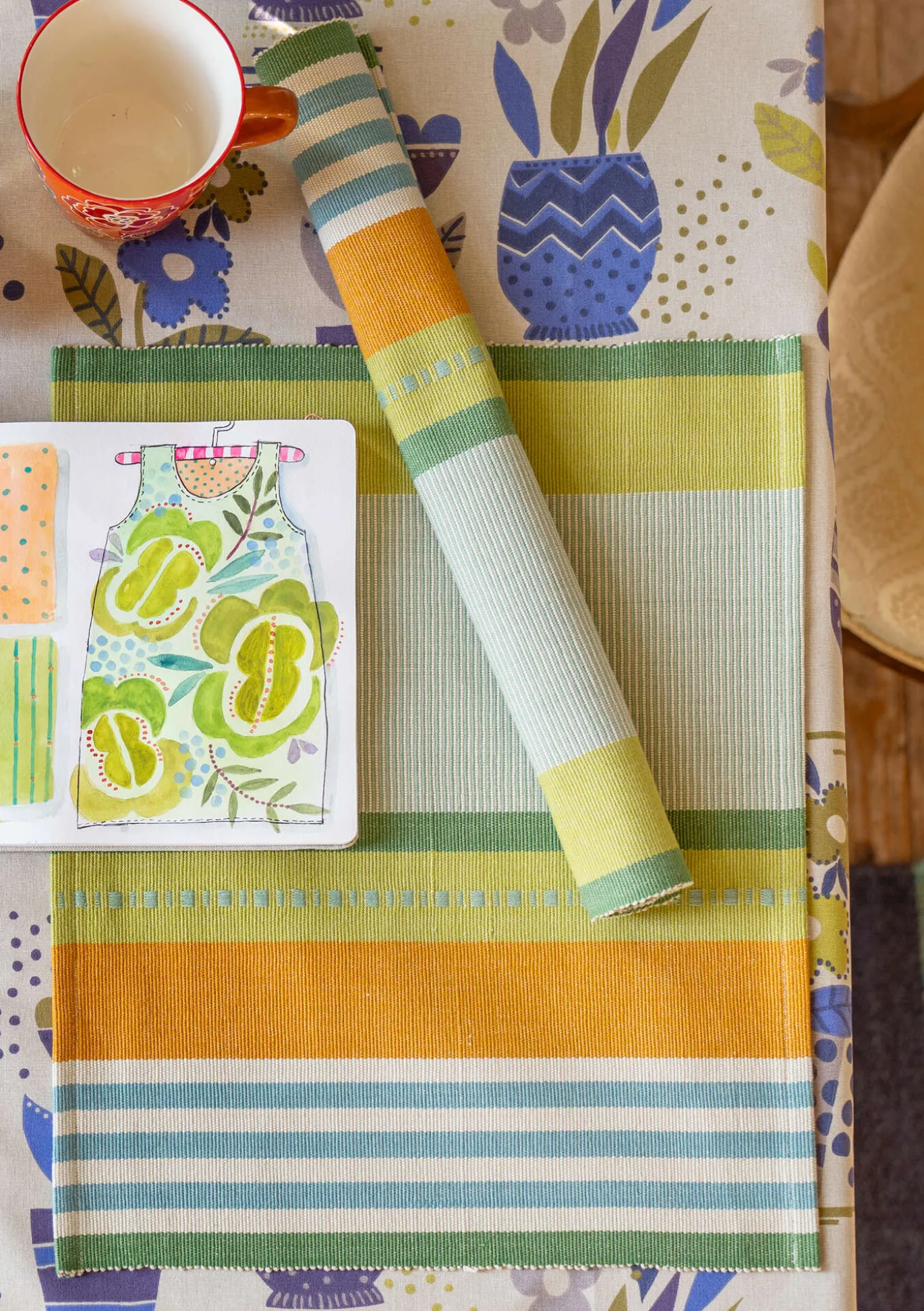 Pöytätabletti "Wild rose" ekopuuvillaa