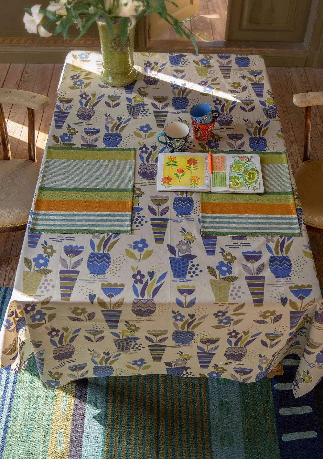 Pöytätabletti "Wild rose" ekopuuvillaa