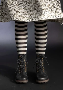 Raidalliset sukkahousut ekopuuvillaa