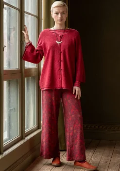 Reikäneuloksinen neuletakki "Blomstra" huovutettua villaa