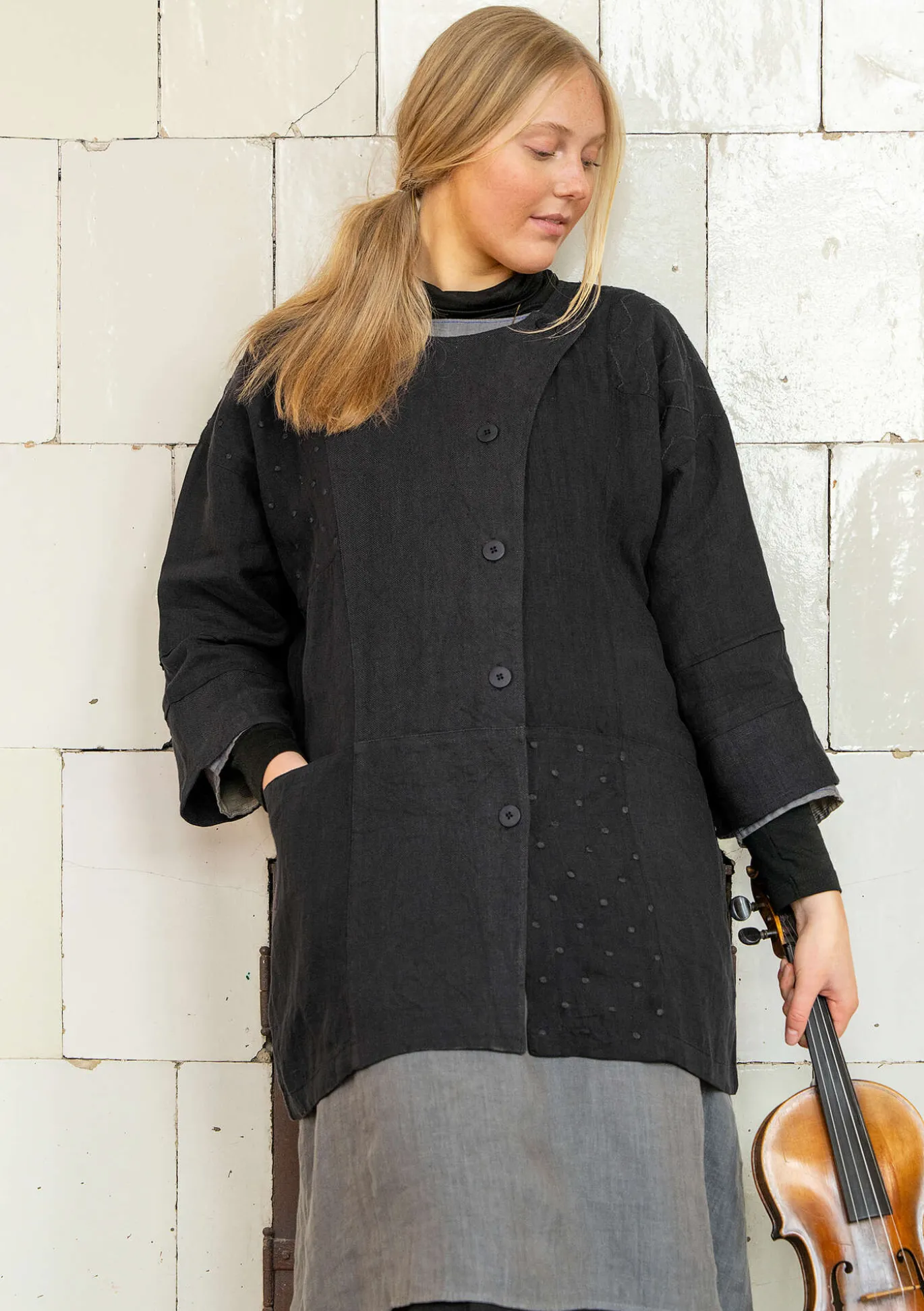 Sisätakki ”Andante” pellavaa