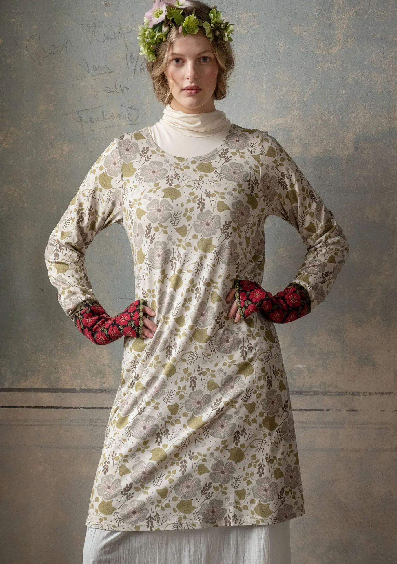 Trikoomekko "Höstanemone" ekopuuvillaa ja modaalia