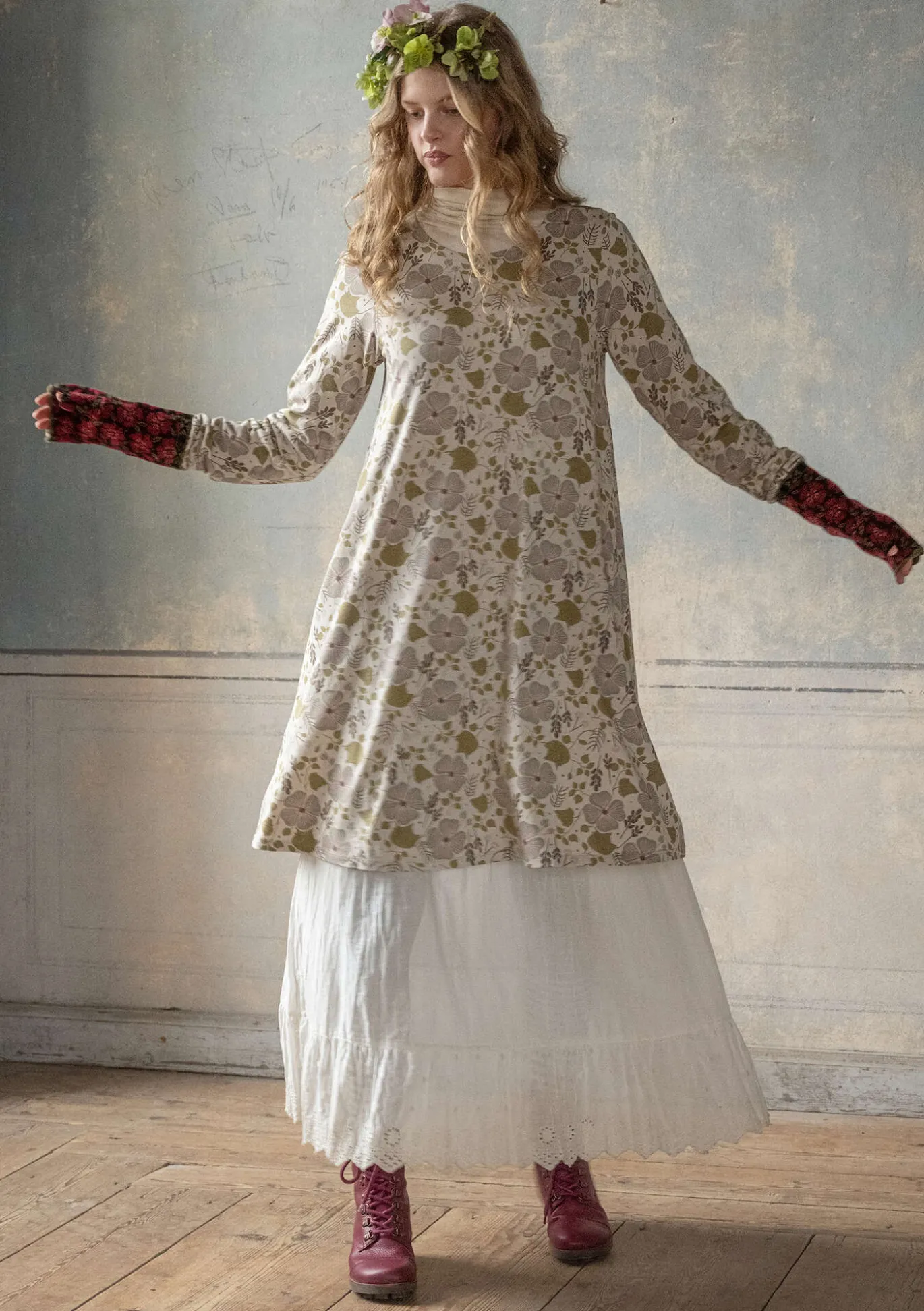 Trikoomekko "Höstanemone" ekopuuvillaa ja modaalia