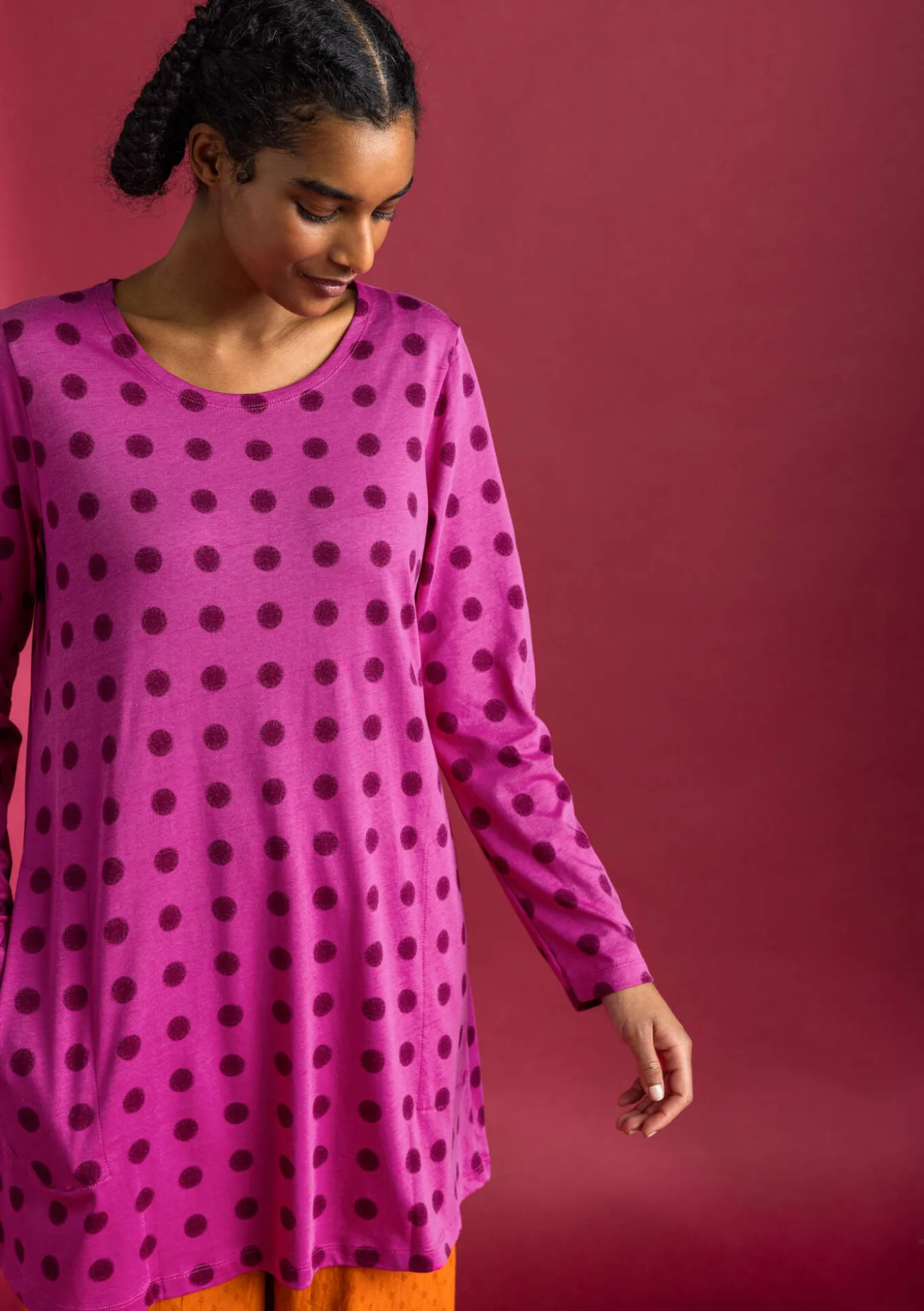 Trikootunika ”Tyra” ekopuuvillaa/modaalia