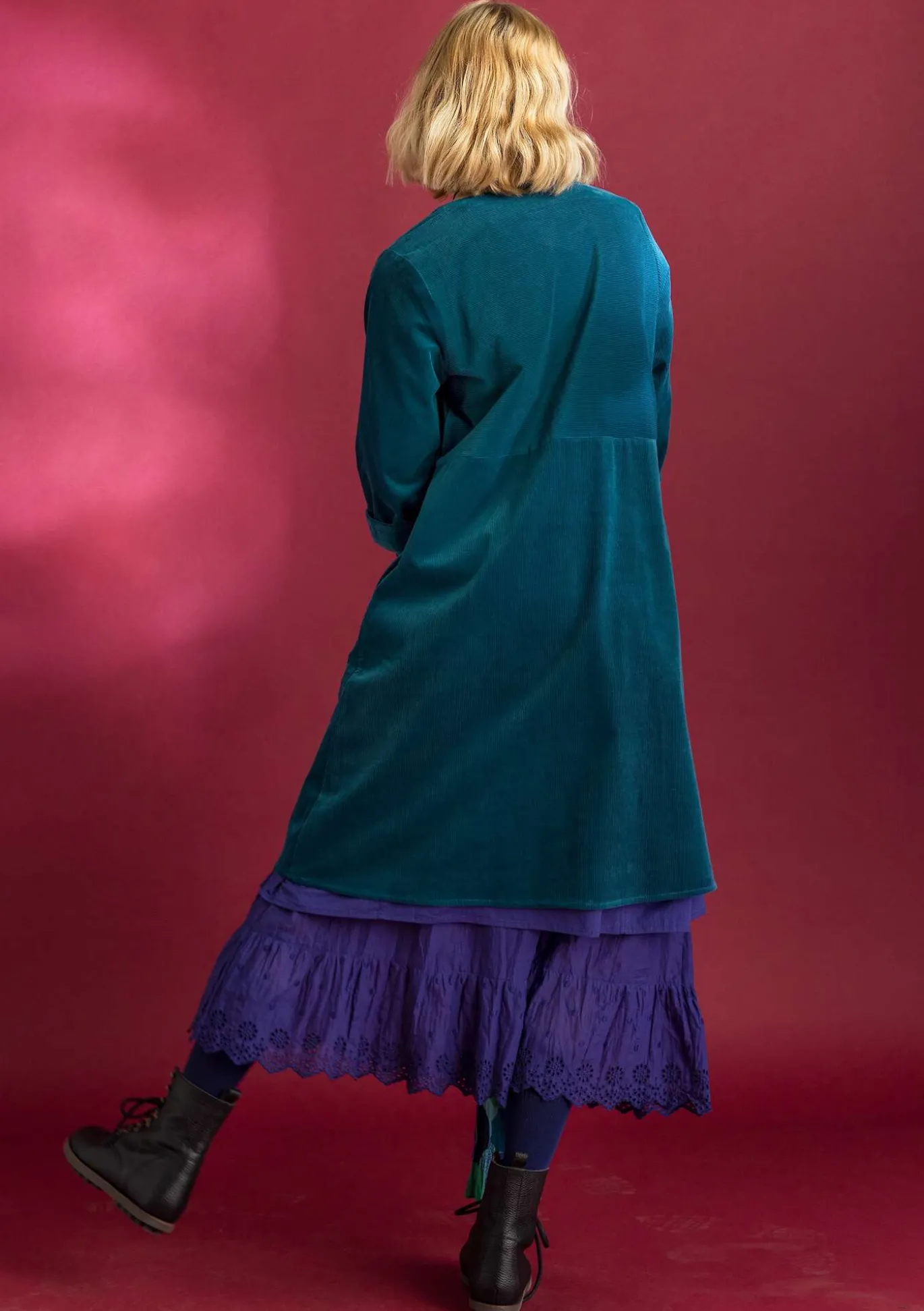 Vakosamettimekko ekopuuvillaa/elastaania.