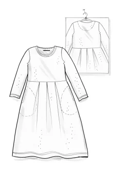 Veluurimekko "Fyrverkeri" ekopuuvillaa ja kierrätettyä polyesteriä