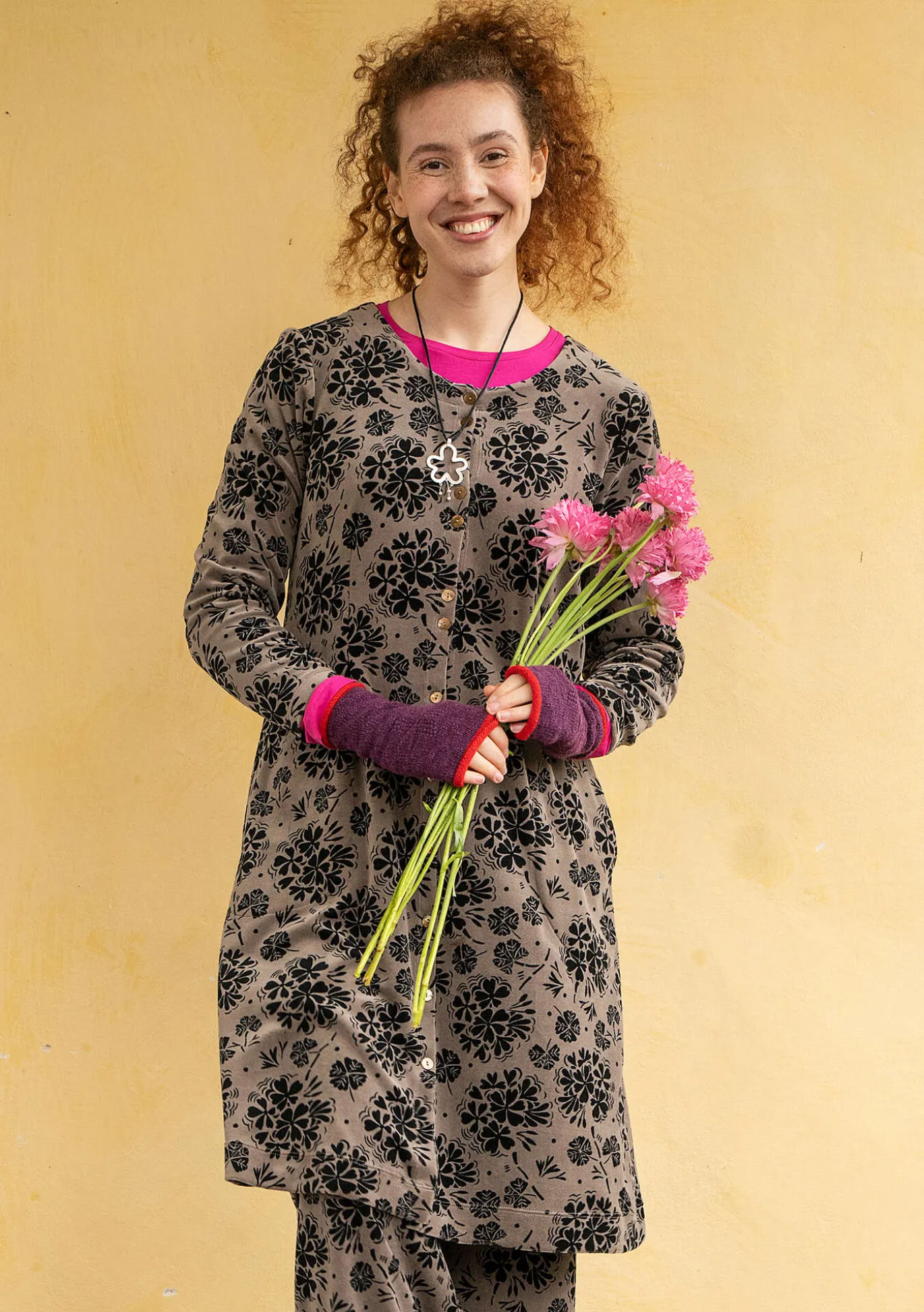 Veluurimekko ”Selma” i ekopuuvillaa / kierrätettyä polyesteriä