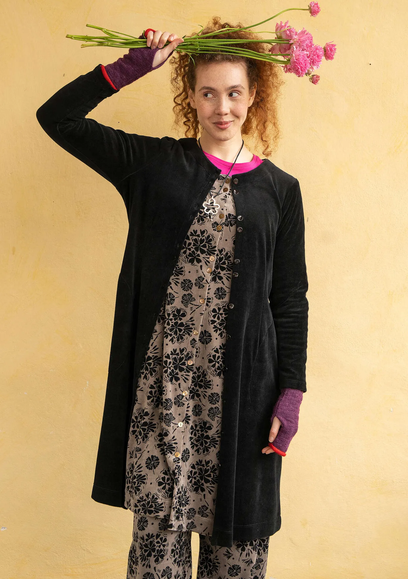 Veluurimekko ”Selma” i ekopuuvillaa / kierrätettyä polyesteriä