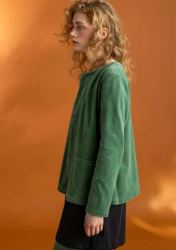 Veluurineuletakki ekologista puuvillaa / kierrätettyä polyesteriä