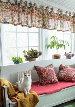 Verhokappa "Wild rose" pellavaa ja puuvillaa