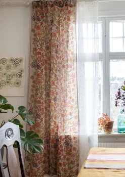 Verhokappa "Wild rose" pellavaa ja puuvillaa